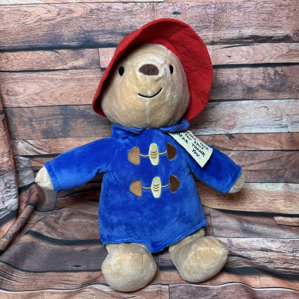Kohls Cares Paddington Bear Plush 14" Stuffed Animal Toy Blue Coat Red Hat 2022